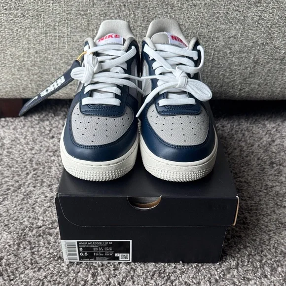 Nike Air Force 1 '07 SE - College Navy/White-Gray Women’s 8 Men’s 6.5 - Picture 2 of 11